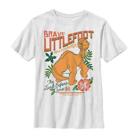Boy s The Land Before Time Tropical Littlefoot Poster Graphic Tee White Large
