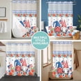 thumbnail image 5 of No Hook Shower Curtain with Snap in Liner, Independence Day Gnome USA Flag Waterproof Bath Curtain Double Layers with See Through Top Window, Blossom Flower Buffalo Plaid Shower Curtains 72x84in, 5 of 9