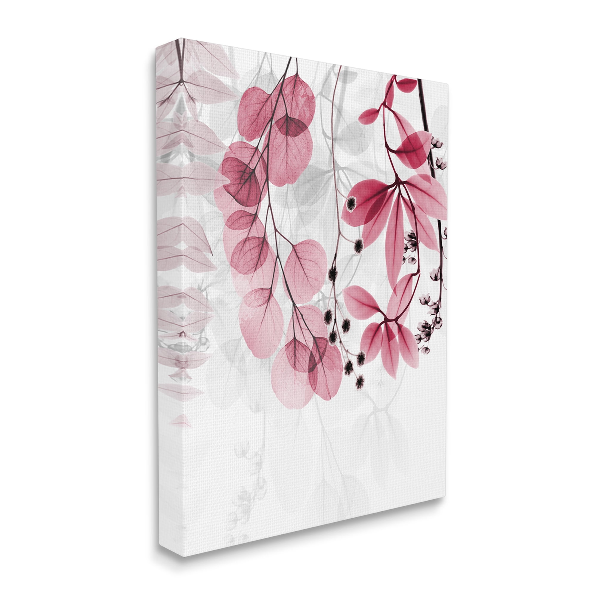 Stupell Industries Modern Pink Botanical Leaves Botanical & Floral Painting Gallery Wrapped Canvas Print Wall Art, 16 x 20