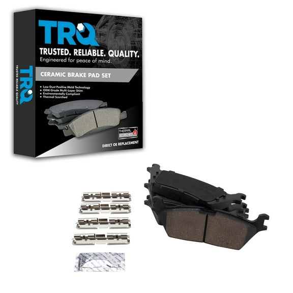 TRQ Rear Premium Posi Ceramic Disc Brake Pad Set for Ford F-150 Pickup Truck BFA73493