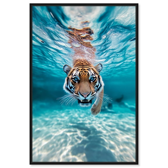 Art Remedy Modern Tiger Art Canvas, 10" x 15", Black Frame, Eye of the Tiger