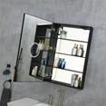 thumbnail image 3 of 24 in. W x 36 in. H Rectangular Silver Aluminum Mount Medicine Cabinet with Mirror and LED Light, 3 of 6