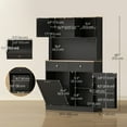 thumbnail image 3 of HOMCOM 68" Pantry Cabinet, Kitchen Cabinet with Charging Station, Black, 3 of 10