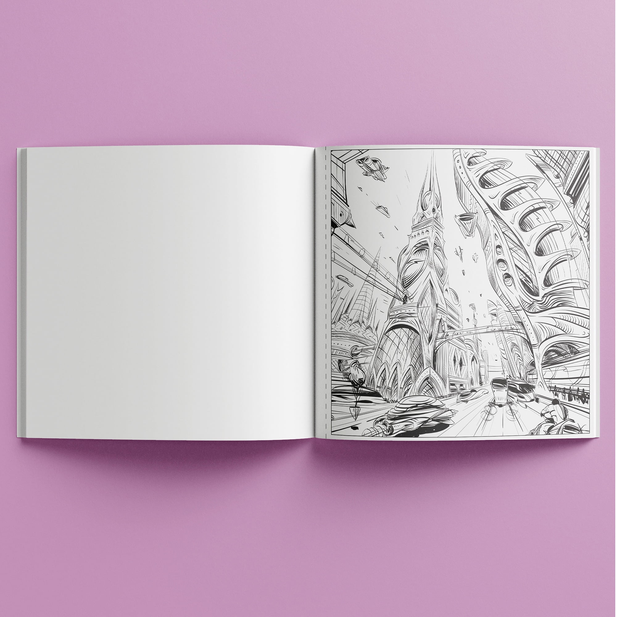 Art Maker: Colormorphic Future Dreams - Coloring Books for Adults, Natural & Futuristic, Mindfulness Coloring, Intricate Illustrations to Color