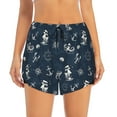 thumbnail image 4 of Lsque Vintage Marine Printed Women's Running Shorts with Liner Pockets,Elastic Quick Dry Workout Athletic Gym Yoga Shorts,Womens High Waist Shorts-XX-Large, 4 of 9