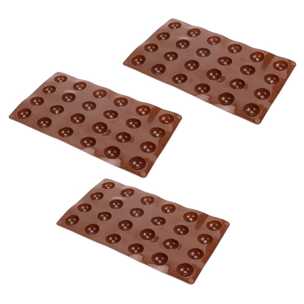 Molde De Silicona De 24 Medias Esferas – Para Chocolate, Jabón, Gelatina, Hielo Y Hornear (Marrón)