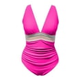 thumbnail image 4 of RUTAYY Swimsuit For Women V-Neck Ruched Bathing Suit Swimwear Brazilian Beachwear, 4 of 5