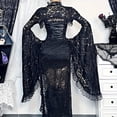 thumbnail image 5 of Gothic Lace Shrug-Black Bolero for Women, Victorian See-Through Mesh Lace Cardigan, Long Sleeve Fake Collar Cover Up, Y2K Crop Top Shawl Wraps for Formal Events, Costume Occasions & Daily Wear, 5 of 10