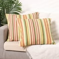 thumbnail image 2 of Unique Bargains Floral Printed Home Decor Striped Decorative Pillow Covers (2 Count) Green Red 20" x 20", 2 of 6