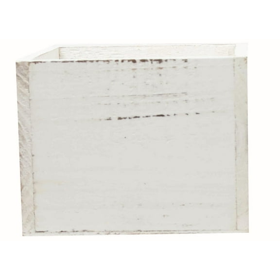 Square Distressed White Planter