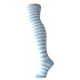 thumbnail image 3 of Par de calcetines altos por encima de la rodilla a rayas azules y blancas para mujer (azul y blanco), 3 of 3
