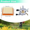 thumbnail image 3 of Carburetor for Stihl FS120 FS200 FS020 FS202 FS250 FS300 FS350 String Trimmer, Gasket + Fuel Hose + Spark Plug Replacement Set  4134 120 0653 4134 120 0603, 3 of 8