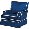 Komfy Kings Square Back Glider - Navy Blue Micro with Sherpa