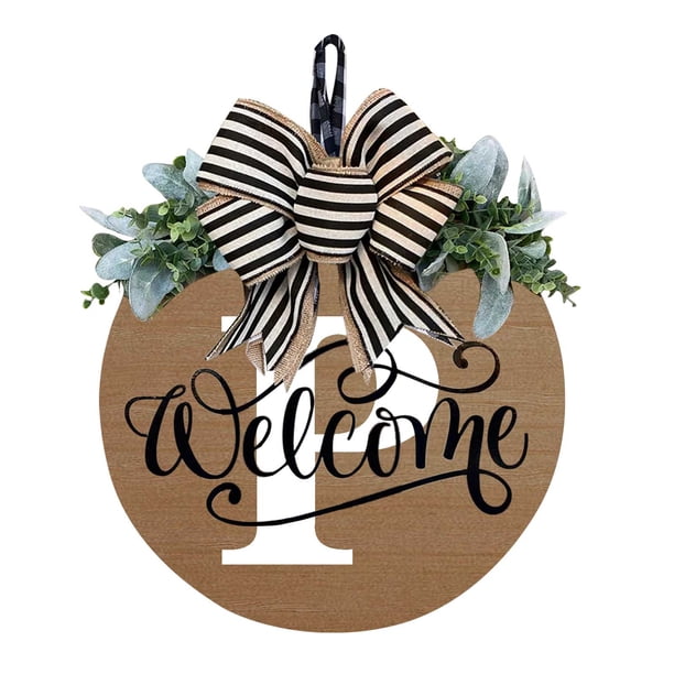 Corona decorativa para puerta de entrada, placas colgantes, decoración para la puerta principal, decoración para el hogar durante todo el año, detalles festivos para la puerta, entrada al
