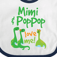 thumbnail image 4 of Inktastic Mimi and Poppop Love Me Grandson Dinosaur Boys Baby Bib, 4 of 4