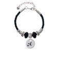 thumbnail image 2 of Delight Jewelry Silvertone Large Script Letter - A - 3/4'' Disc - Daughter Celtic Knot Leather Bead Bracelet, 7"+2" Extender, 2 of 4