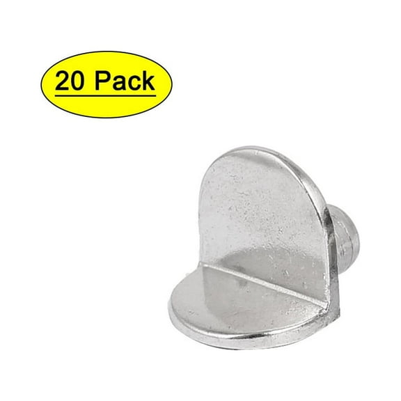 5mm x 6mm Pin Metal Bracket Style Shelf Support Pegs Silver Tone 20 Pcs