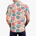 thumbnail image 2 of Polo Shirts for Men, Blue Pink White Donut Print Cuteness Casual Mens Polo Shirts Short Sleeve Button Down Classic Mens Golf Polo Shirts, 2 of 7