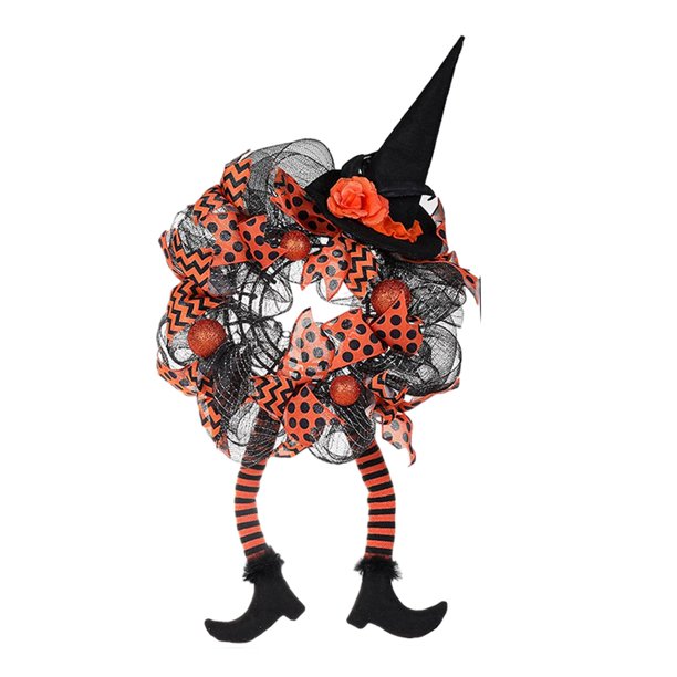 Guirnalda colgante corona artificial terror decorativa corona de Halloween para puerta delantera para ventana de Halloween casa encantada decoración Macarena corona de halloween