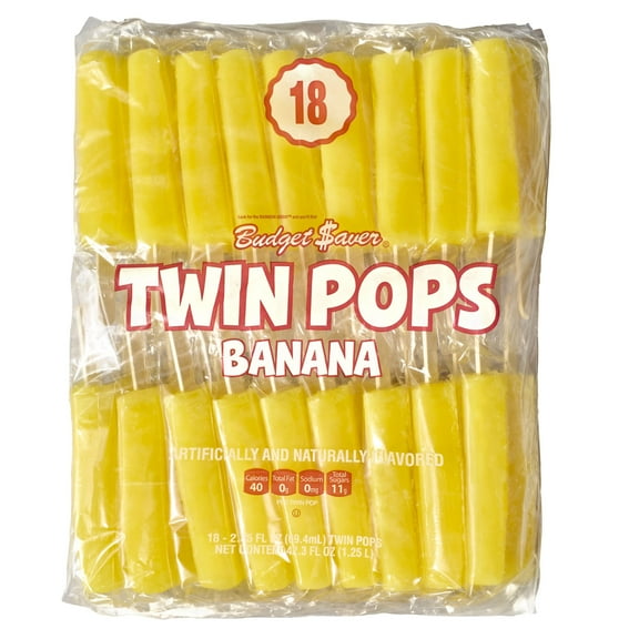 Budget Saver Twin Pops Banana, 18 Count