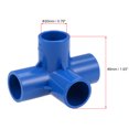 thumbnail image 2 of Unique Bargains Raccord de Coude en PVC 4 Voies, Qualité Mobilier, Raccords d'Angle en T 1/2 Pouce Bleu 2 Pcs, 2 of 3