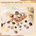 thumbnail image 4 of 20pack Metal Blazer Button, 11mm/0.43" Decorative Round Sewing Shank Buttons, Nautical Style Patterns for Men Women Suit Coat Jacket Uniform, Gold, 4 of 6
