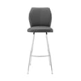 thumbnail image 3 of HomeRoots 42" Gray Faux Leather And Iron Bar Height Chair, 3 of 5