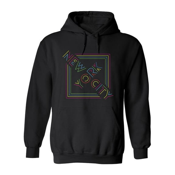 New York City Neon Hoodie Men -Image by Shutterstock, Male 3X-Large