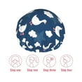 thumbnail image 5 of KLL Cute Goose On Blue Sky Pattern Shower Cap & Bath Cap for Women,Reversible Oversized Waterproof Shower Caps for all Hair Lengths,Elastic Reusable Bathing Hair Cap, 5 of 6