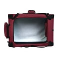 thumbnail image 2 of 91 cm Soft Dog Crate Foldable Portable Pet Carrier with Mesh Windows, Top & Front Openings, Carry Handles, Shoulder Strap and Washable Fleece Pad, Red, 2 of 4