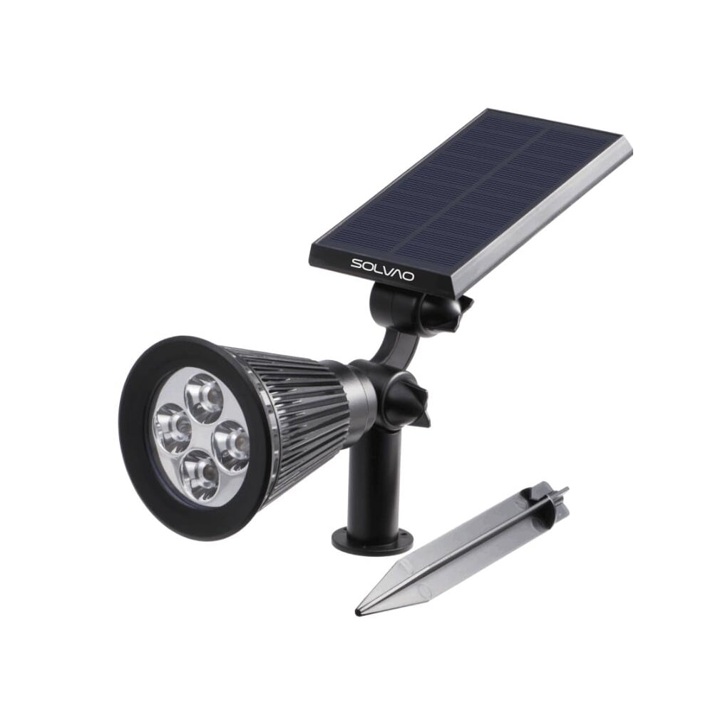 SOLVAO Solar Spot Light for Flags and Uplighting, 4 LED Outdoor Solar Spotlight