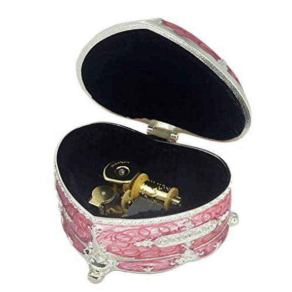 Sinzyo Emboss Alloy Metal Music Box Wind Up Movement Music Box for Friends on Christmas,Valentine's Day (Boutique Embossed Metal Music Box J, Tune ; Fur Elise)