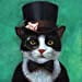 thumbnail image 2 of Image Conscious PDXH1188DSMALL Tuxedo Chat Affiche Imprimée par Lucia Heffernan, 12 x 12 - Petit, 2 of 2