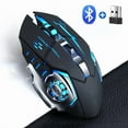 thumbnail image 2 of Rechargeable Wireless Bluetooth and 2.4G USB Gaming Mouse Silent Backlight E-Sports Mouse for Laptop Macbook PC Game Office, 2 of 9