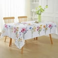 thumbnail image 3 of Spring Summer Tablecloth Rectangle 60x102 Inch,Wrinkle Resistant Pastel Flower Table Cloth, Washable Colorful Table Fabric Decoration for Picnic Dinner Outdoor, 3 of 6