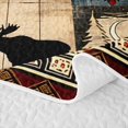 thumbnail image 5 of meiyoeat Moose Cabin Quilt Full,Jungle Animal Deer Full Bedspread Sets For Boys,Red Black,3-Piece,1 Coverlet and 2 Pillowcases, 5 of 7