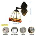 thumbnail image 4 of FSLiving USB Charging LED Battery Operated Remote Control Dimmable Wireless Tiffany Wall Lighting Handmade Glass Nightstand Wall Sconce Light Fixture for Loft Entrance Corrider - 1 Light, 4 of 7