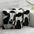 thumbnail image 3 of BANET Decorative Throw Pillow Covers Set of 2, Soft Flannel Fleece Pillowcase Square Cushion Covers for Sofa Couch Bed, Black/White 22x22in, 3 of 7