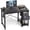 Black, variant on CONCETTA 40in Small Computer Desk with 2 Drawers, Writing Work Study Computer Desk, Side Headphone Hook, Modern Style for Home Bedroom, Black Wood