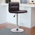 thumbnail image 3 of 1 PC Tabouret de Bar Pivotant Réglable PU Cuir Tabourets Bistro Pub Chaise Marron, 3 of 10