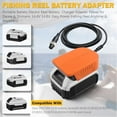 thumbnail image 3 of Fishing Reel Battery Adapter for Dewalt 20V 60V Battery Charger for Daiwa/for Shimano 14.4V Series for Daiwa Tanacom 750 1000 300MJ 500MJ for Shimano BeastMaster 9000, Fishing Reel Power Cable, 3 of 9