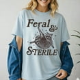 thumbnail image 3 of Feral and Sterile Shirt, Funny Raccoon T-Shirt, Childfree Humor Tee, Feral Aunt Shirt, Sarcastic Animal Graphic Tee, 3 of 5