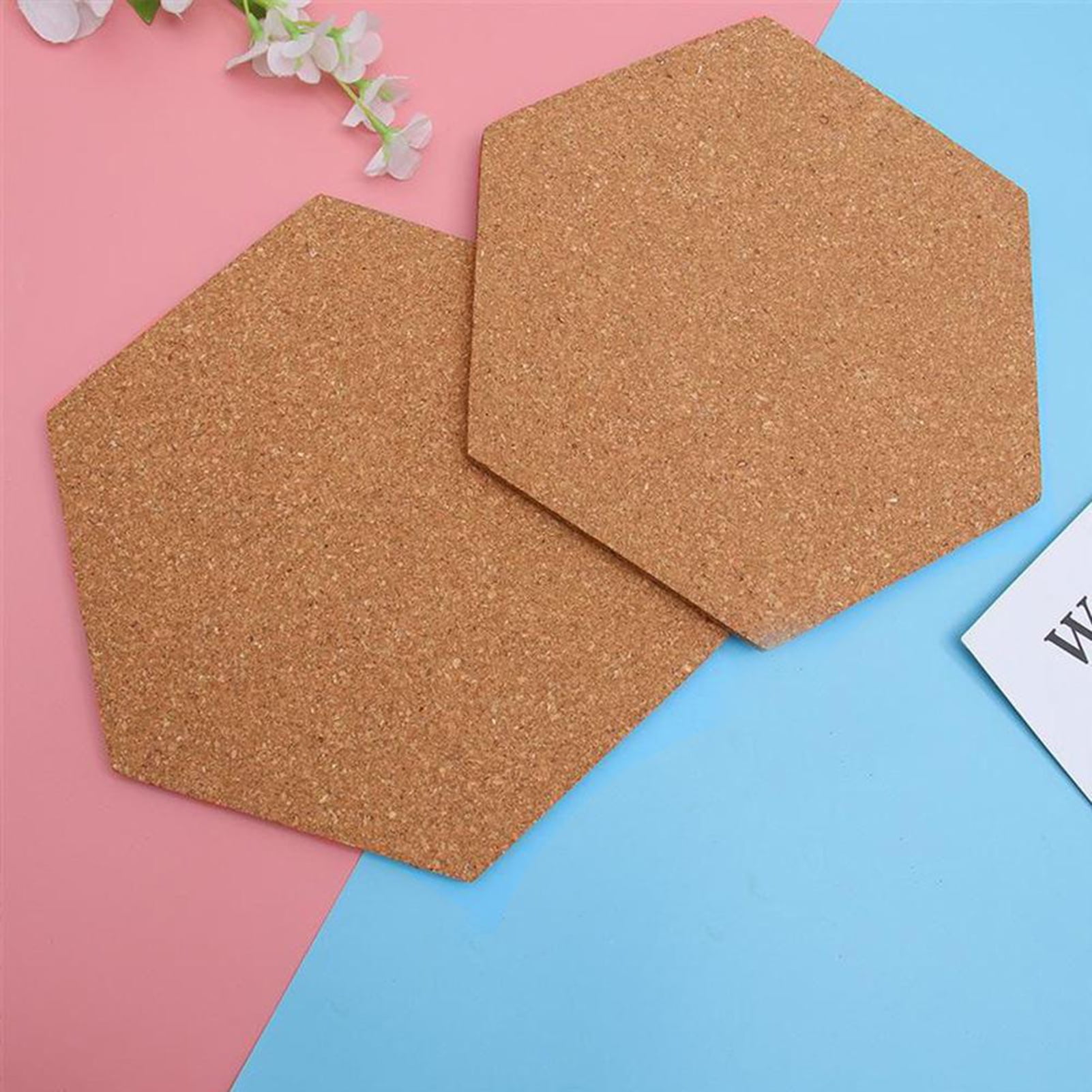 Yesbay 1 Set Wall Mounted Cork Board Self Adhesive Hexagon Creative