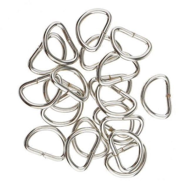 jifeng 4x100 Pieces Alloy DIY D Rings for Webbing Strapping 10x6x1.5mm White 4 Pcs