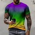 thumbnail image 3 of IYTR Men's Short Sleeve T-Shirts Gradient Color Round Neck Graphic Tee Shirts Casual Fashion Tshirts Holiday Tops Green XXL, 3 of 6