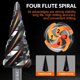 thumbnail image 4 of Juego de Brocas Escalonadas Cuatro Ranuras Espirales, 3 HSS (1/8"-7/8"), Unibit, Vástago 1/4", 4 of 5