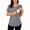 Gray, variant on Womens Crew Neck Maternity Tops Short Sleeve with Bulit in Bra Nursing Shirts Side Slit Casual Shirts
