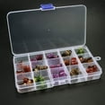 thumbnail image 6 of 2 Pack Jewelry Organizer, Small Transparent Plastic Bead Organizers(15 Grids) with Movable Dividers Earring Storage Containers Bead Holders, 6.81*3.85*0.9 inch, 6 of 7