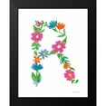 thumbnail image 2 of Zaman, Farida 15x18 Black Modern Framed Museum Art Print Titled - Floral Alphabet Letter XVIII, 2 of 5