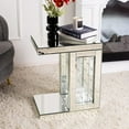thumbnail image 3 of SHYFOY Mirrored Side Table Silver Accent End Table with Clear Crystals for Small Spaces, Sofa Couch, Living Room, Bedroom, 3 of 6